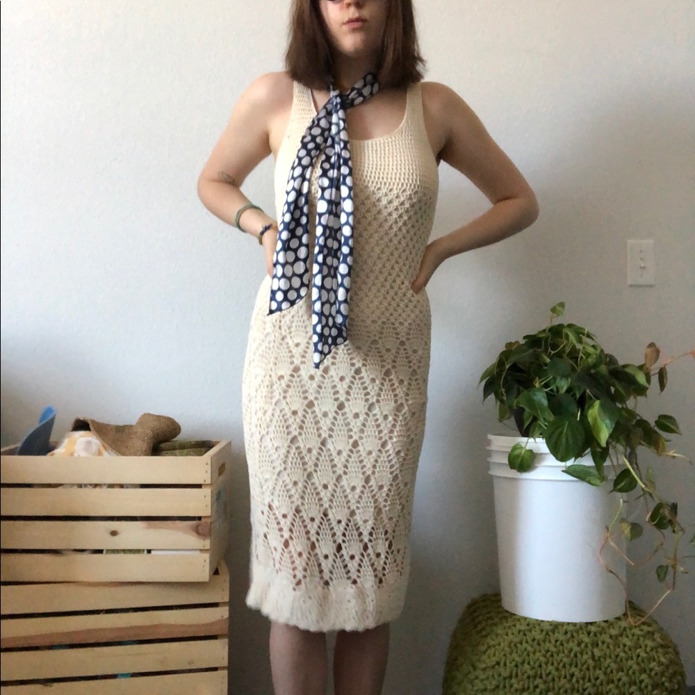 tank top midi crocheted dress